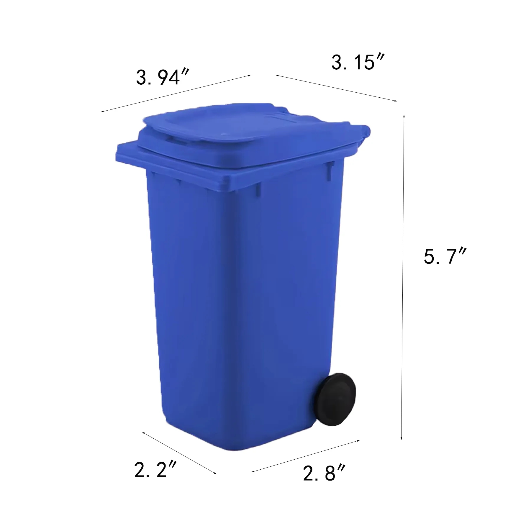 Novelty Mini Trash Can Desk Pen Holder With Wheels - Image 2