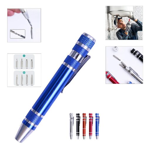 Compact 8 In 1 Aluminum Precision Screwdriver Pen