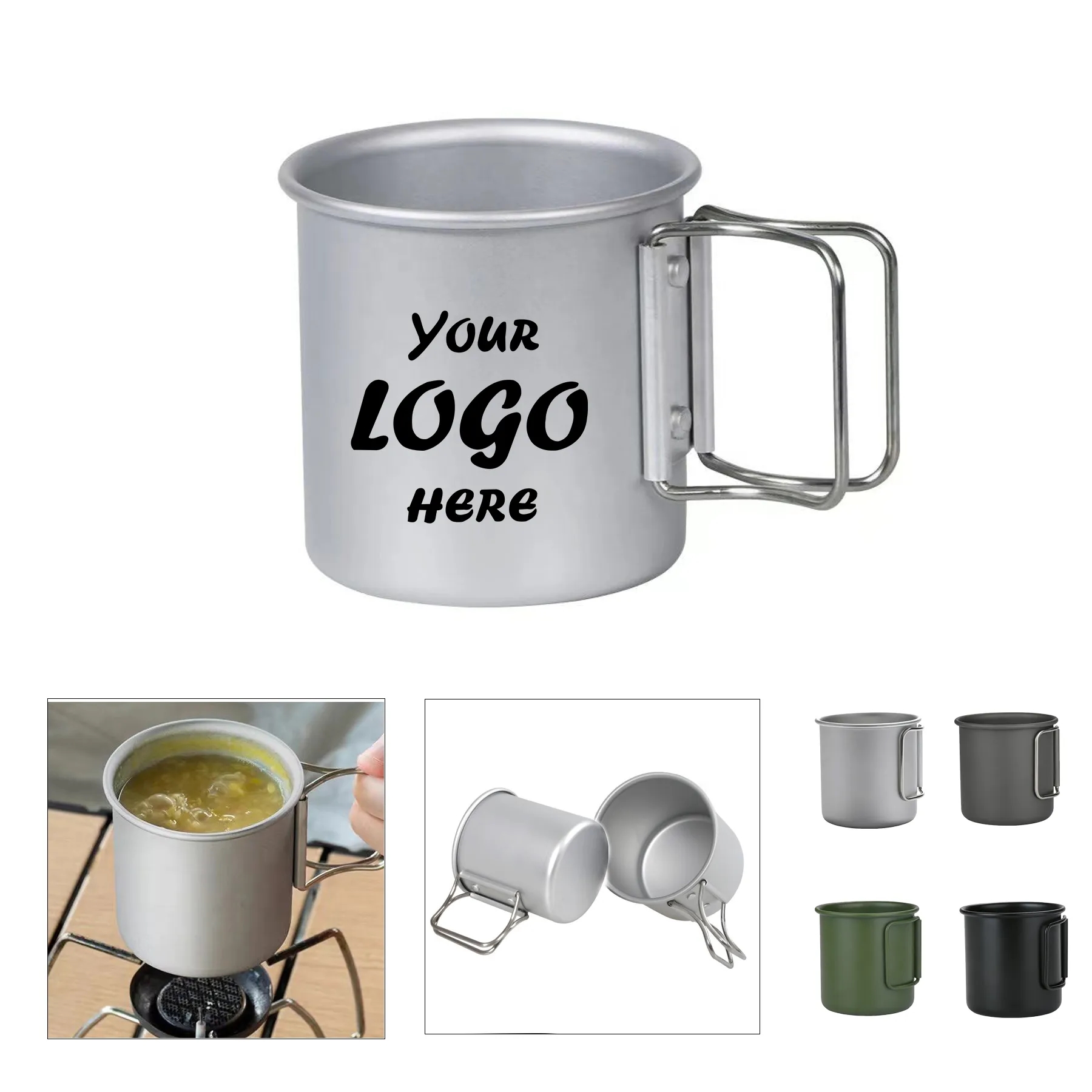 5OZ Portable Folding Aluminum Cup For Outdoor Travel