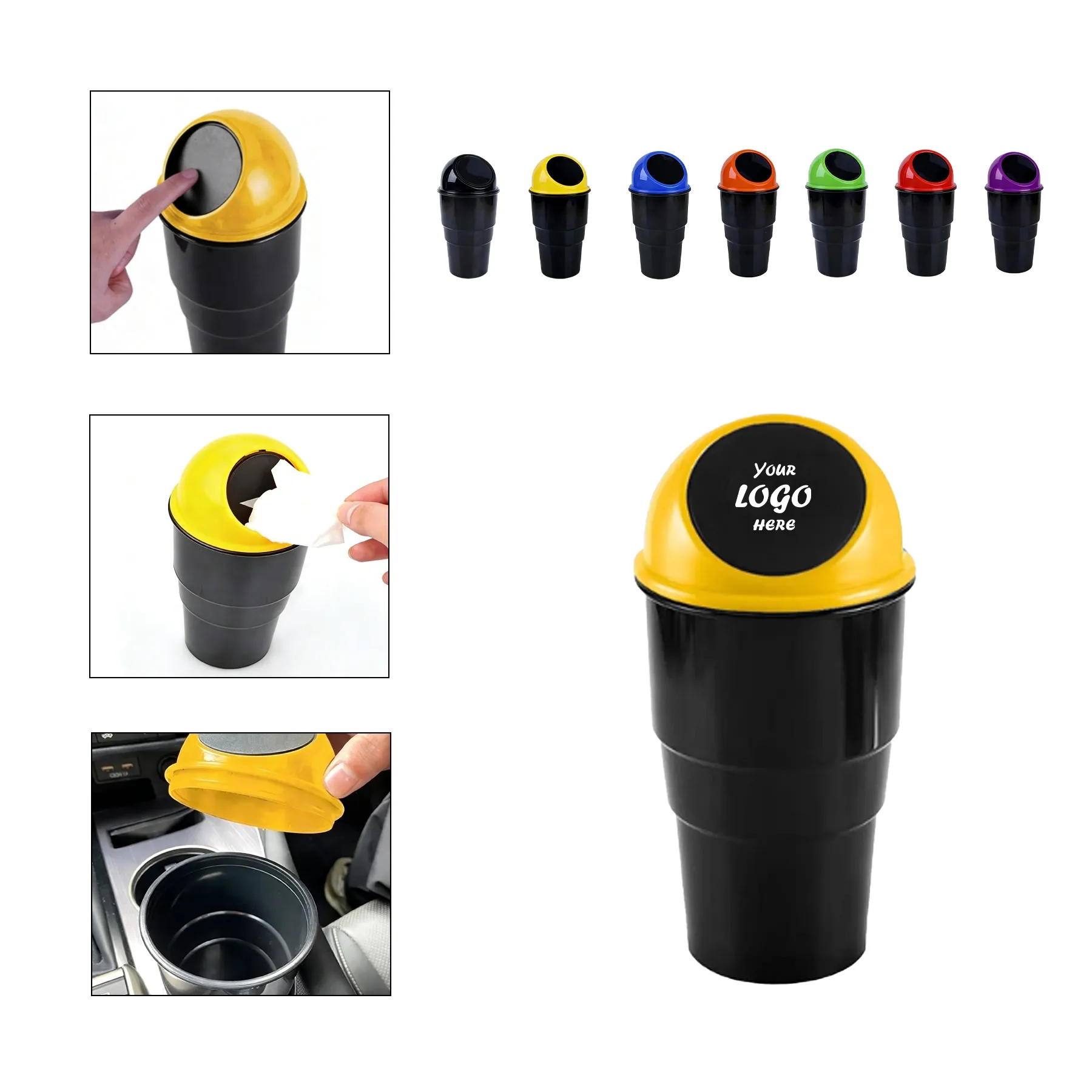 Portable Mini Car Trash Can For Cup Holder Storage