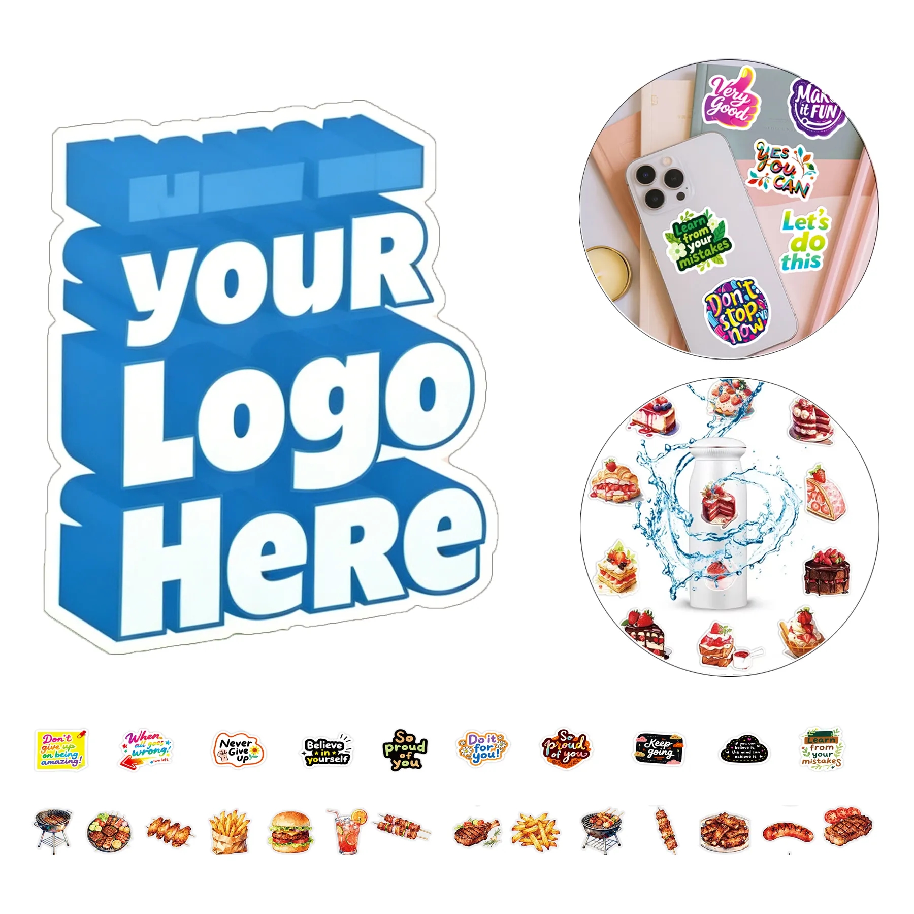 5inch Waterproof Custom Die Cut Vinyl Stickers Any Shape