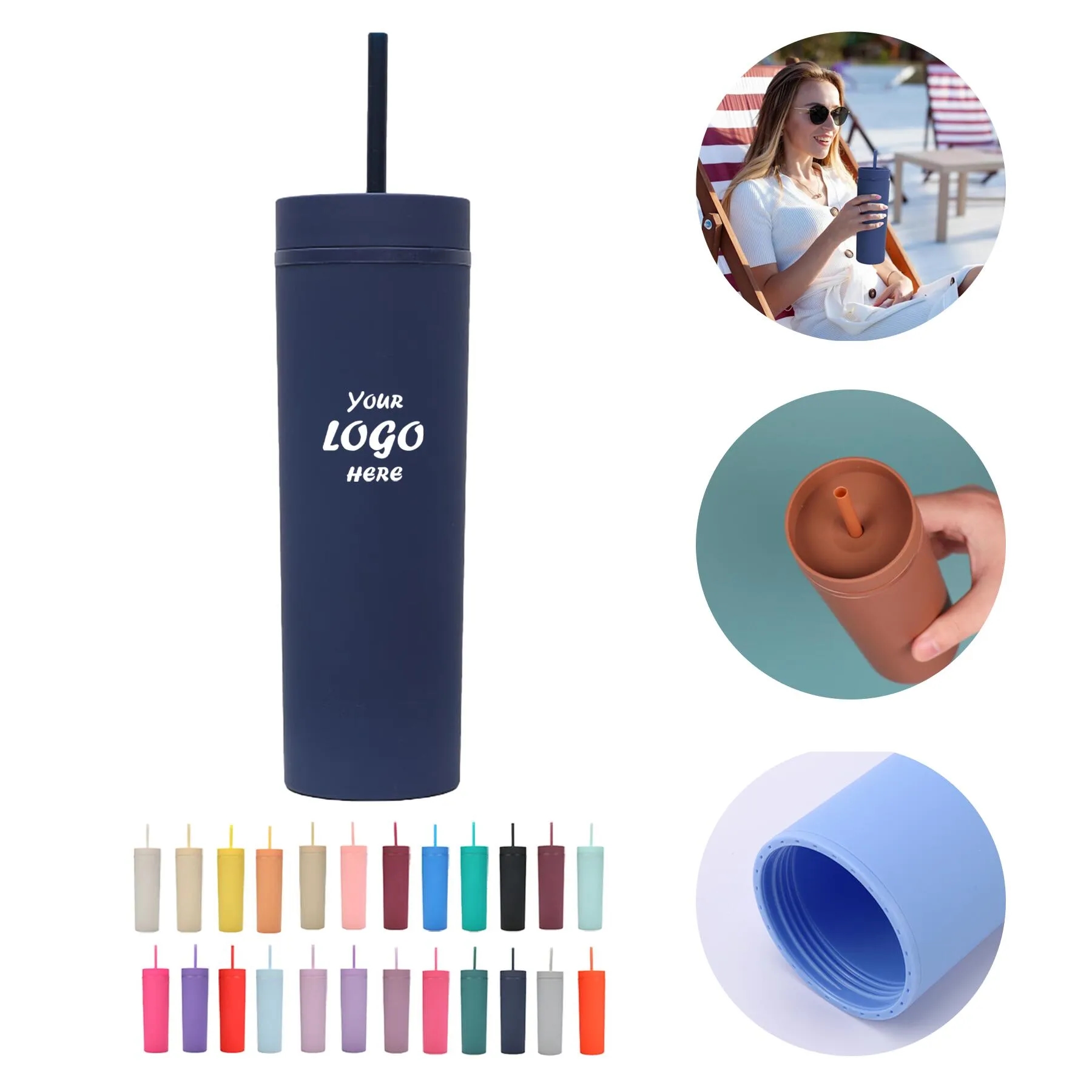 Double Wall Straw Cup 16oz