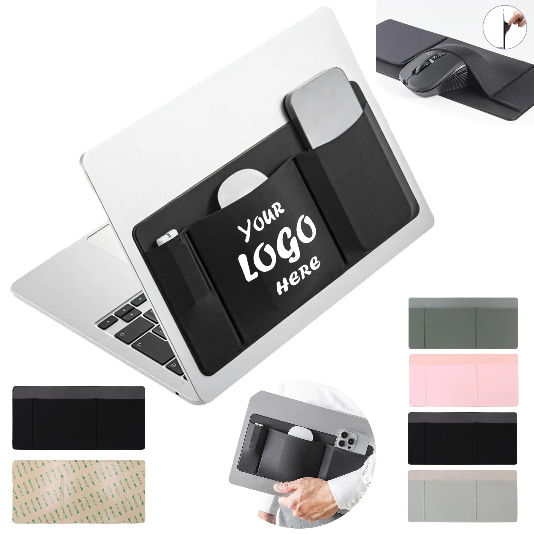 Self-Adhesive Laptop Storage Pouch For Tech Cables