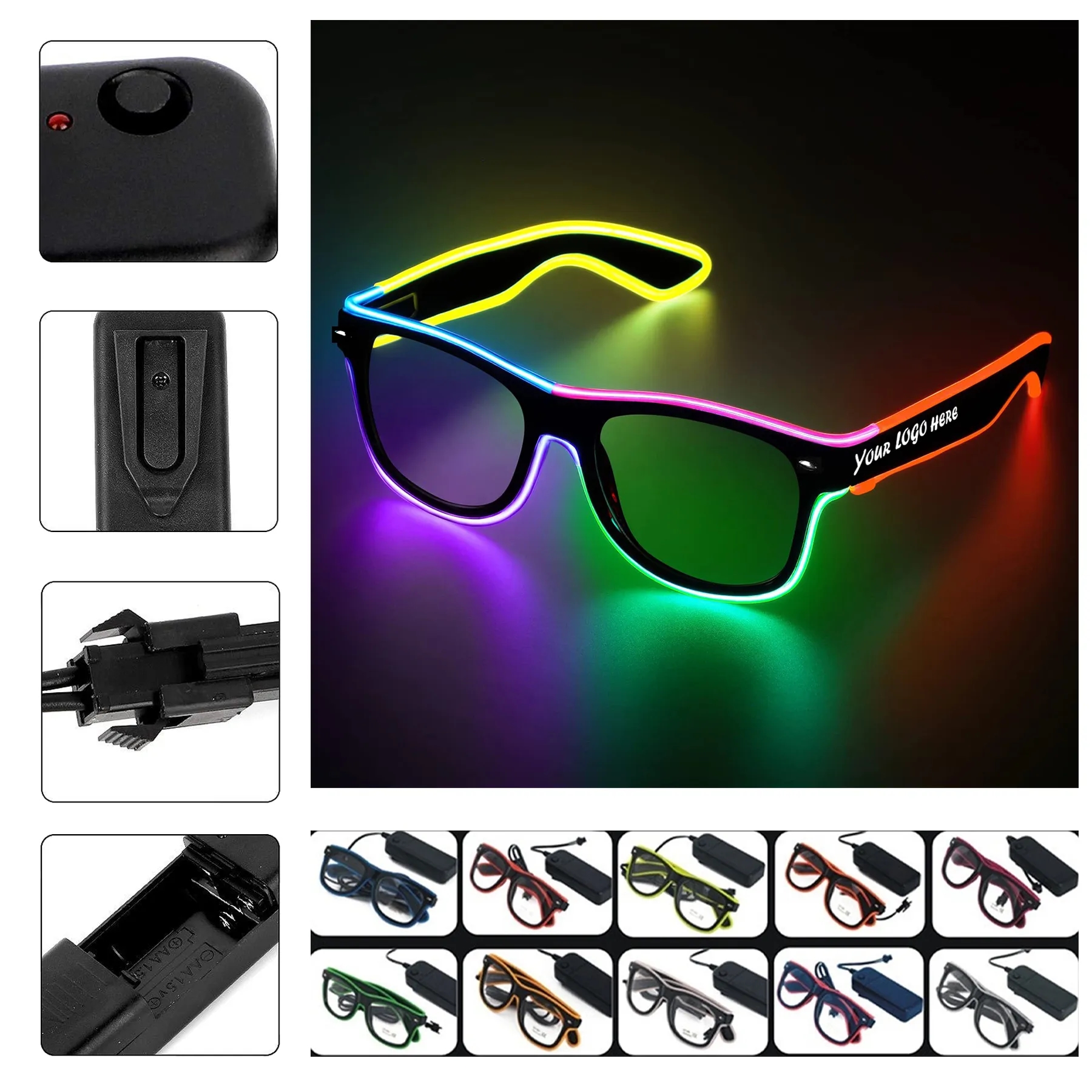 Multicolor LED Glow Glasses For Concerts And Events