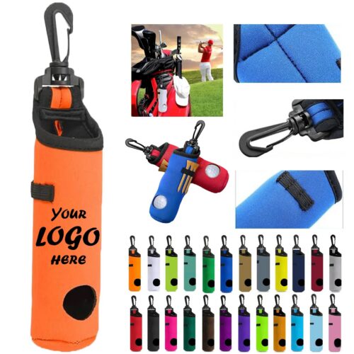 Neoprene Golf Ball Pouch With Tee Holder And Clip