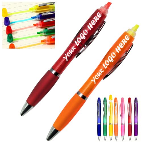 Dual Tip Ballpoint Pen And Highlighter With Comfort Grip