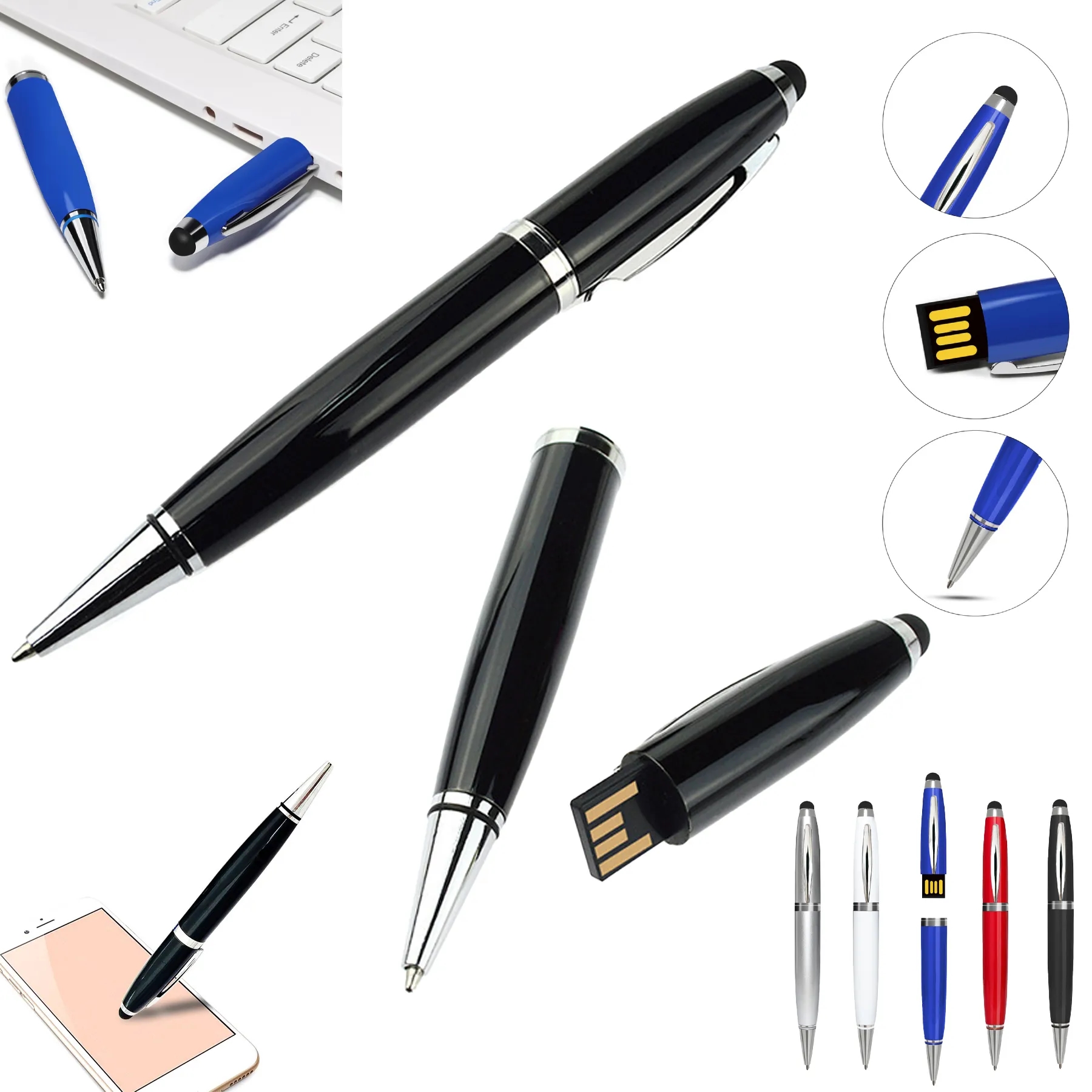 Metal Stylus Ballpoint Pen With USB 2.0 Flash Drive