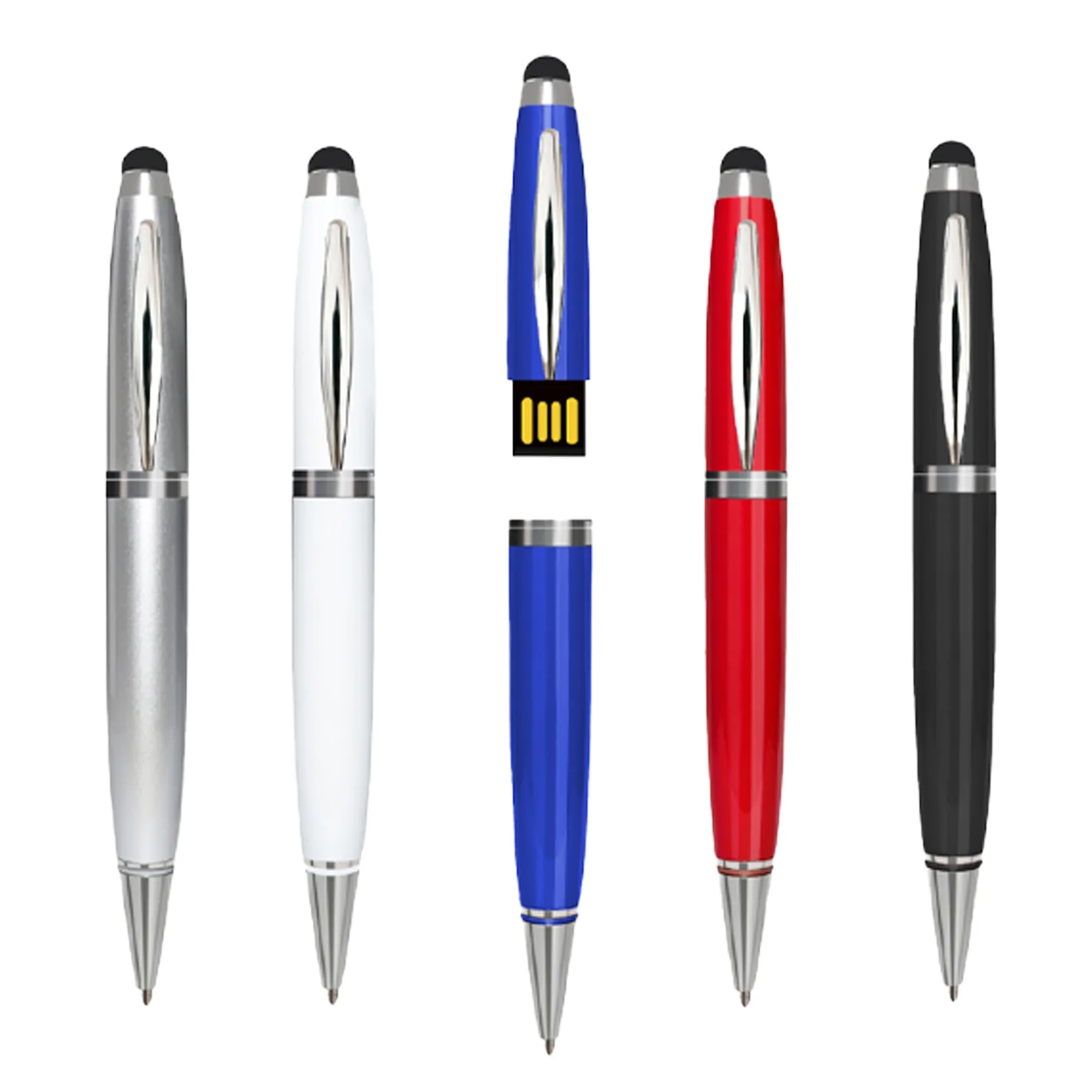 Metal Stylus Ballpoint Pen With USB 2.0 Flash Drive - Image 3