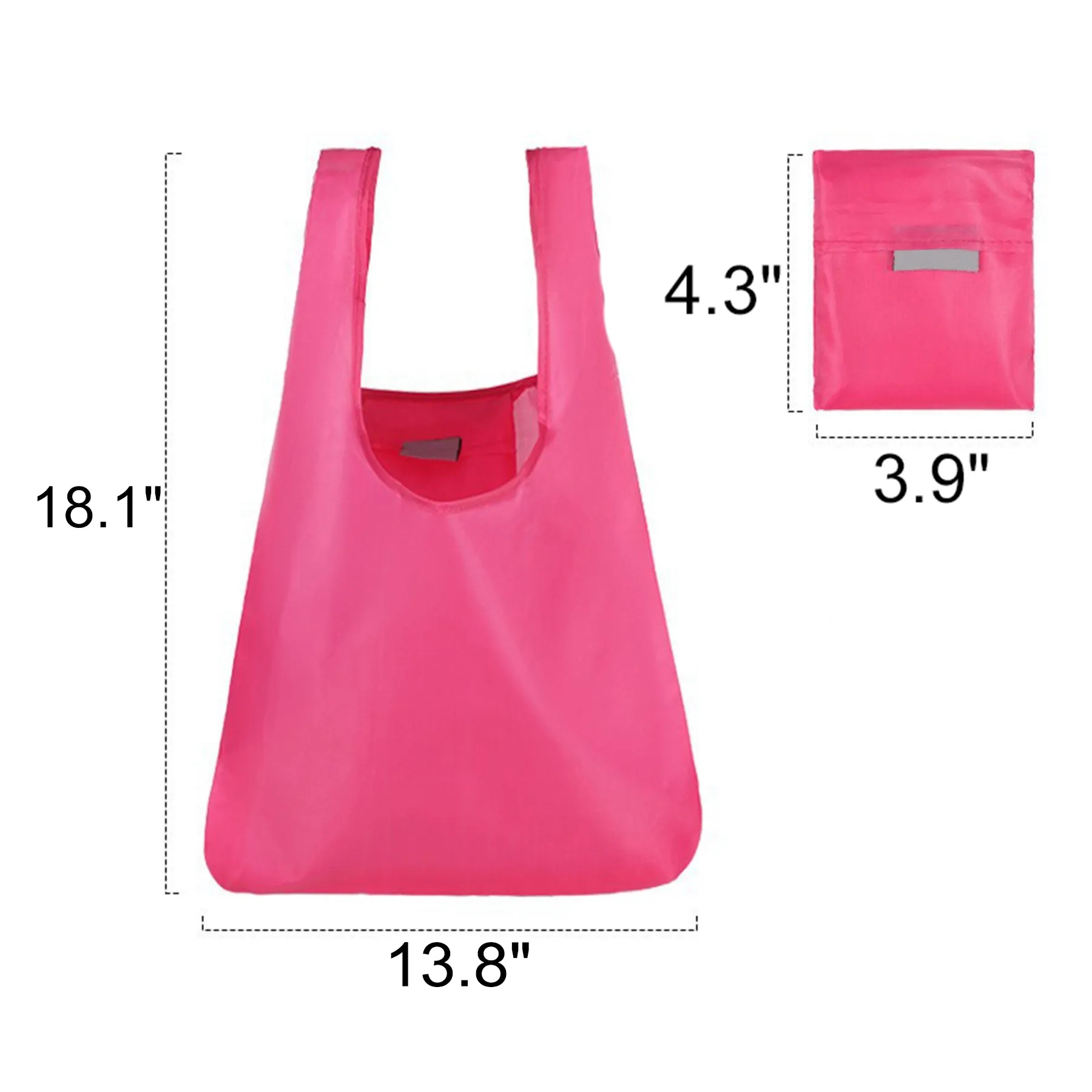 Colorful Folding Polyester Grocery Tote Bag With Pouch - Image 2