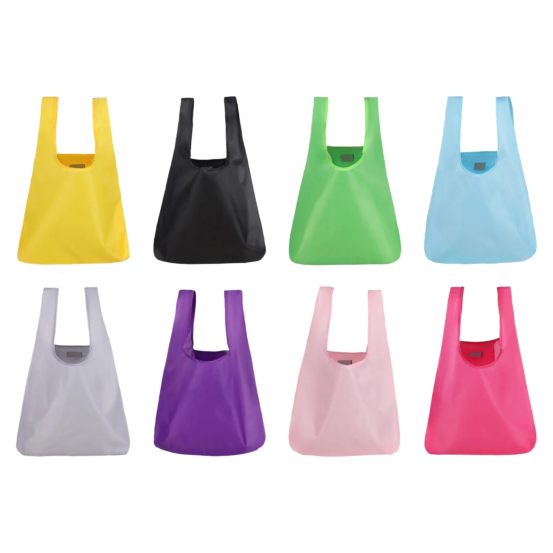 Colorful Folding Polyester Grocery Tote Bag With Pouch - Image 3