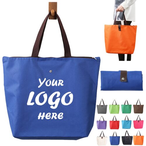 Foldable Oxford Grocery Tote Bag For Daily Shopping