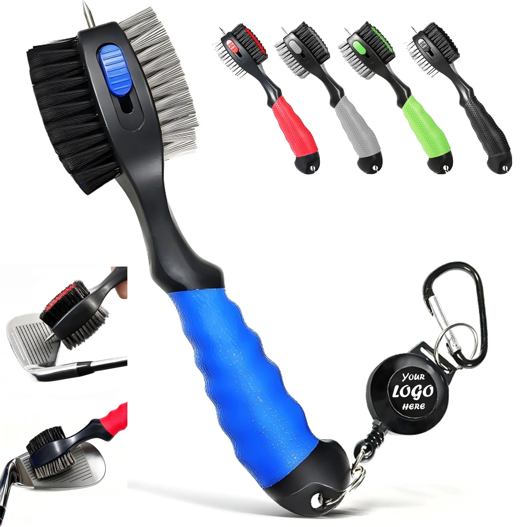 Dual Head Golf Club Cleaning Brush With Groove Tools