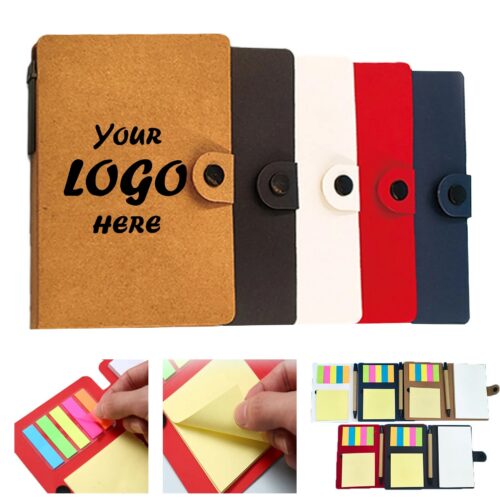 Sticky Notes Notebook Set With Pen And Color Flags