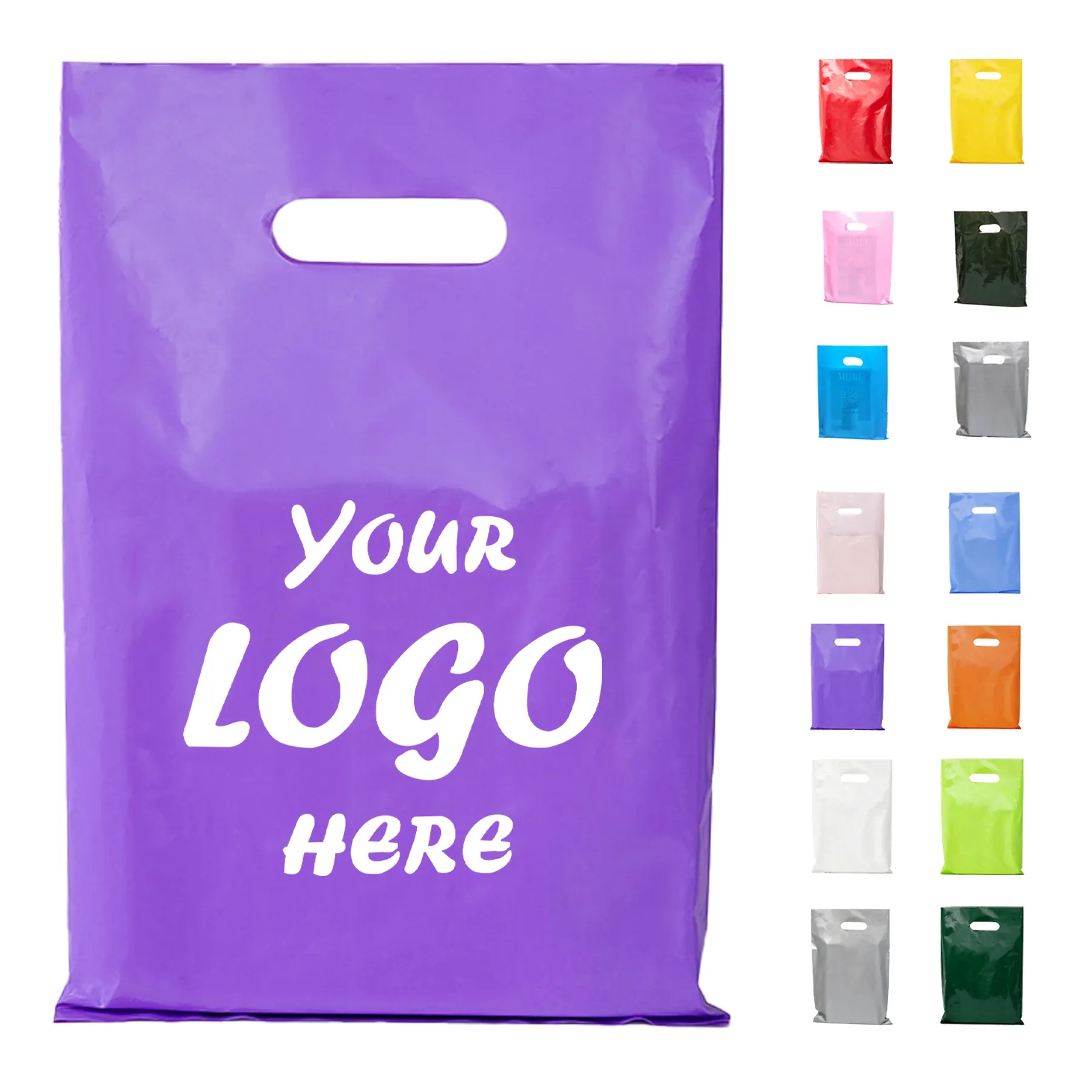 Die Cut Plastic Shopping Bag With Glossy Retail Finish