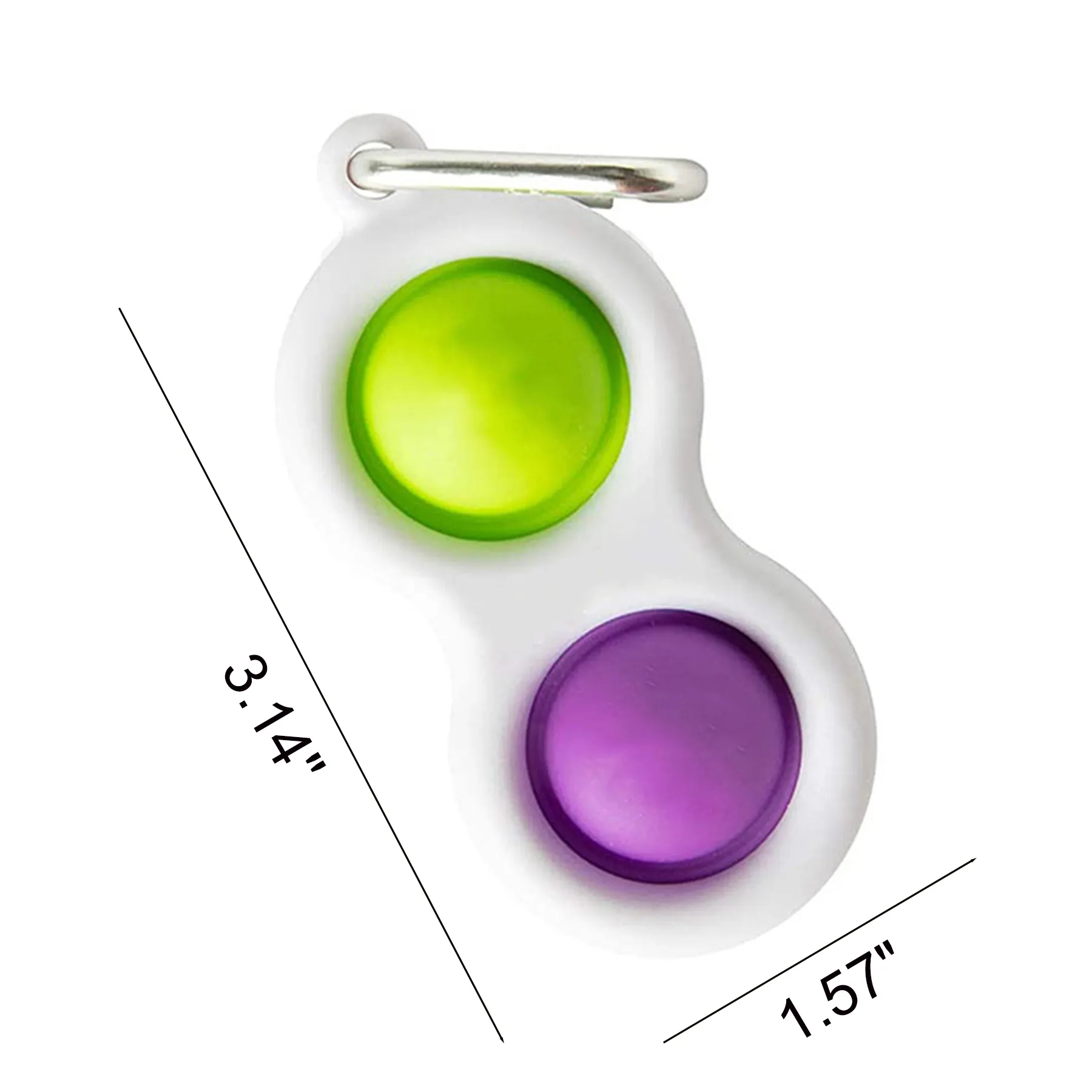 Bubble Popper Fidget Keychain With Carabiner Clip Set - Image 2