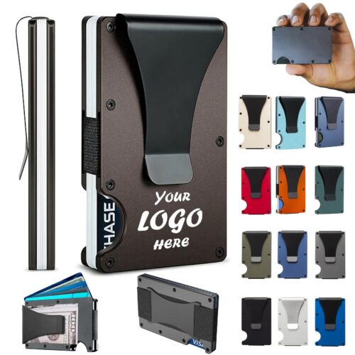 RFID Blocking Aluminum Wallet With Money Clip Design