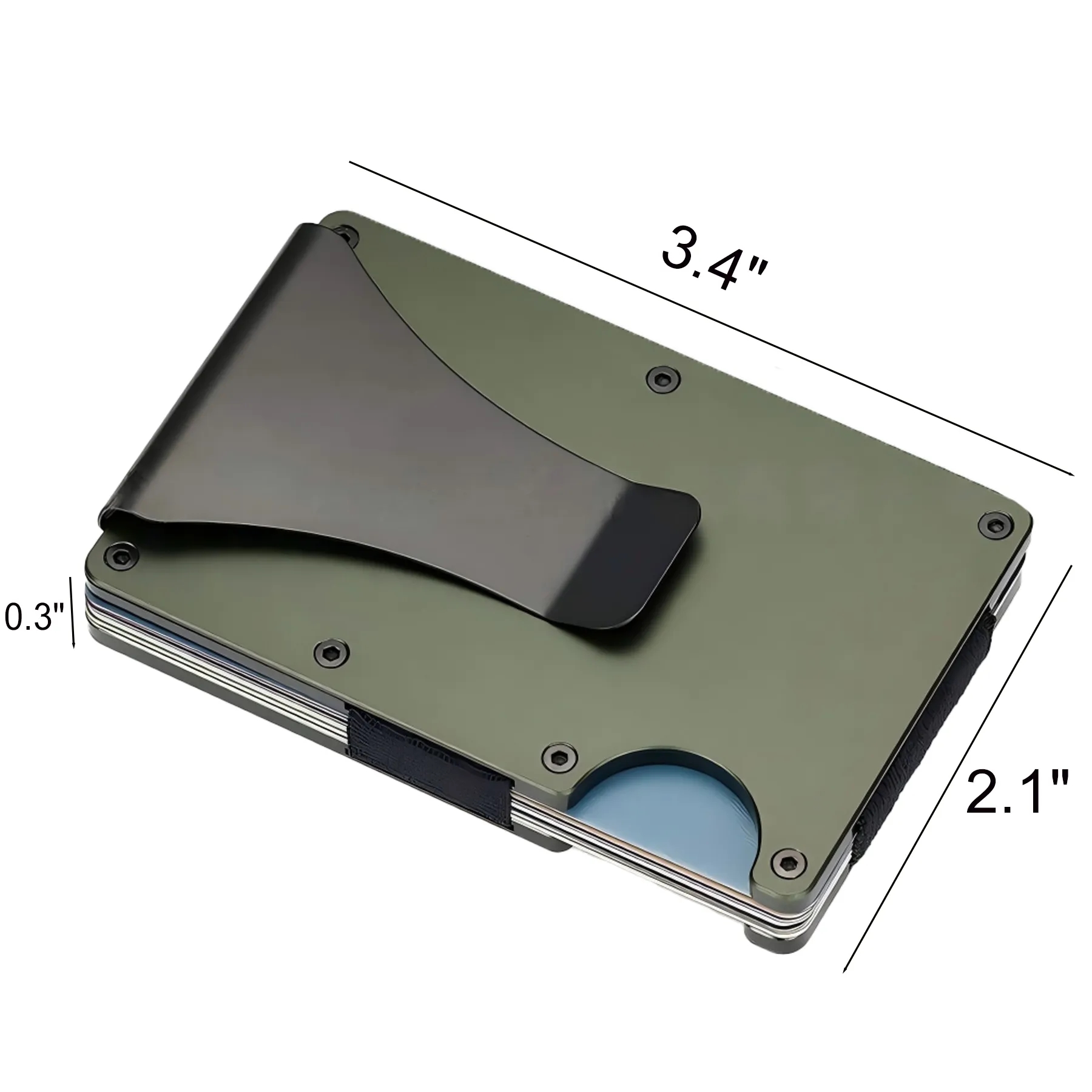 RFID Blocking Aluminum Wallet With Money Clip Design - Image 2