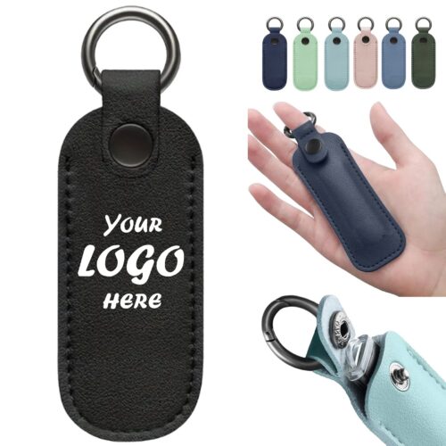 PU Leather USB Storage Pouch With Key Ring Holder Case