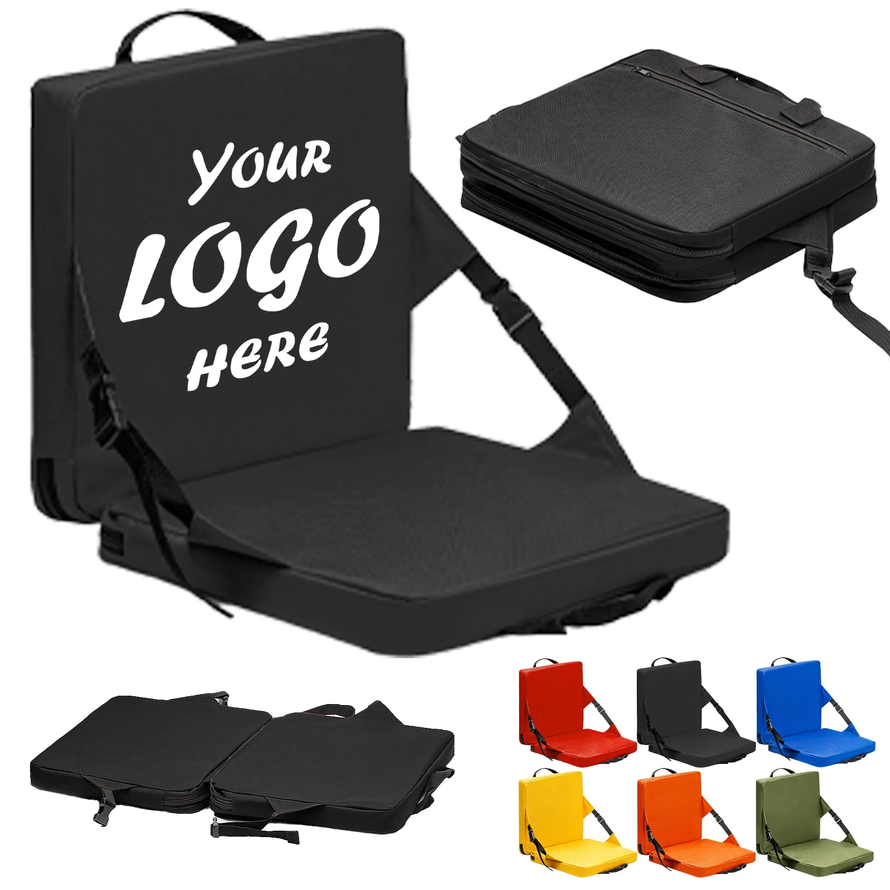 Portable Oxford Stadium Seat With Back Support Handles