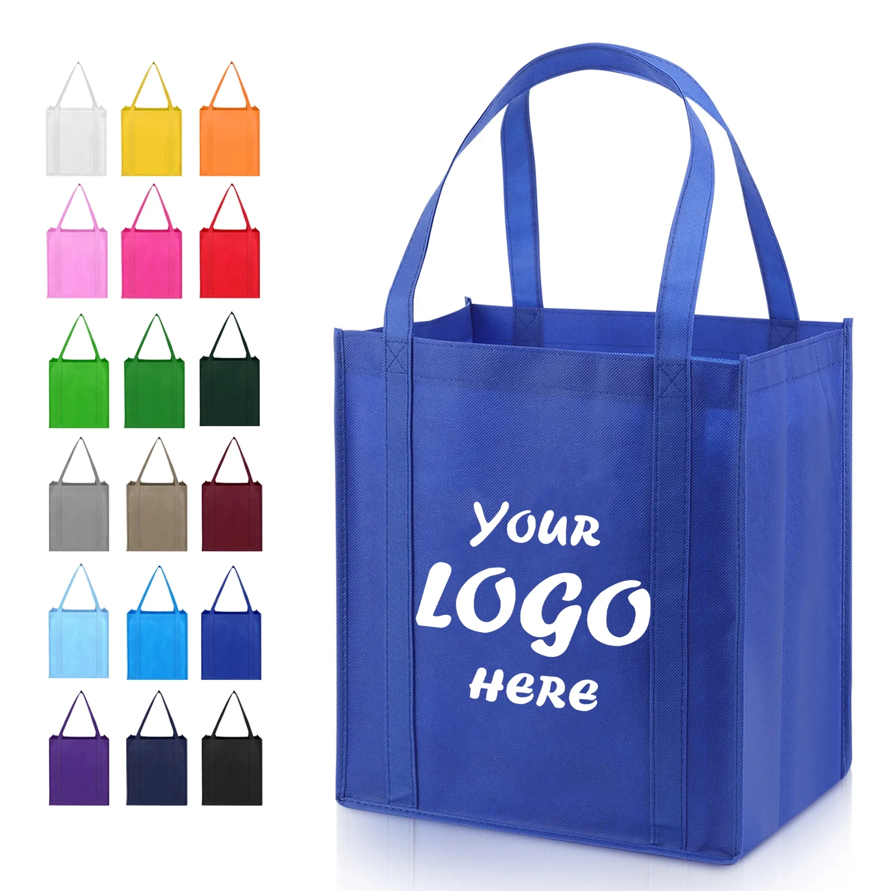 Reusable Non-Woven Grocery Tote Bag With Square Gusset
