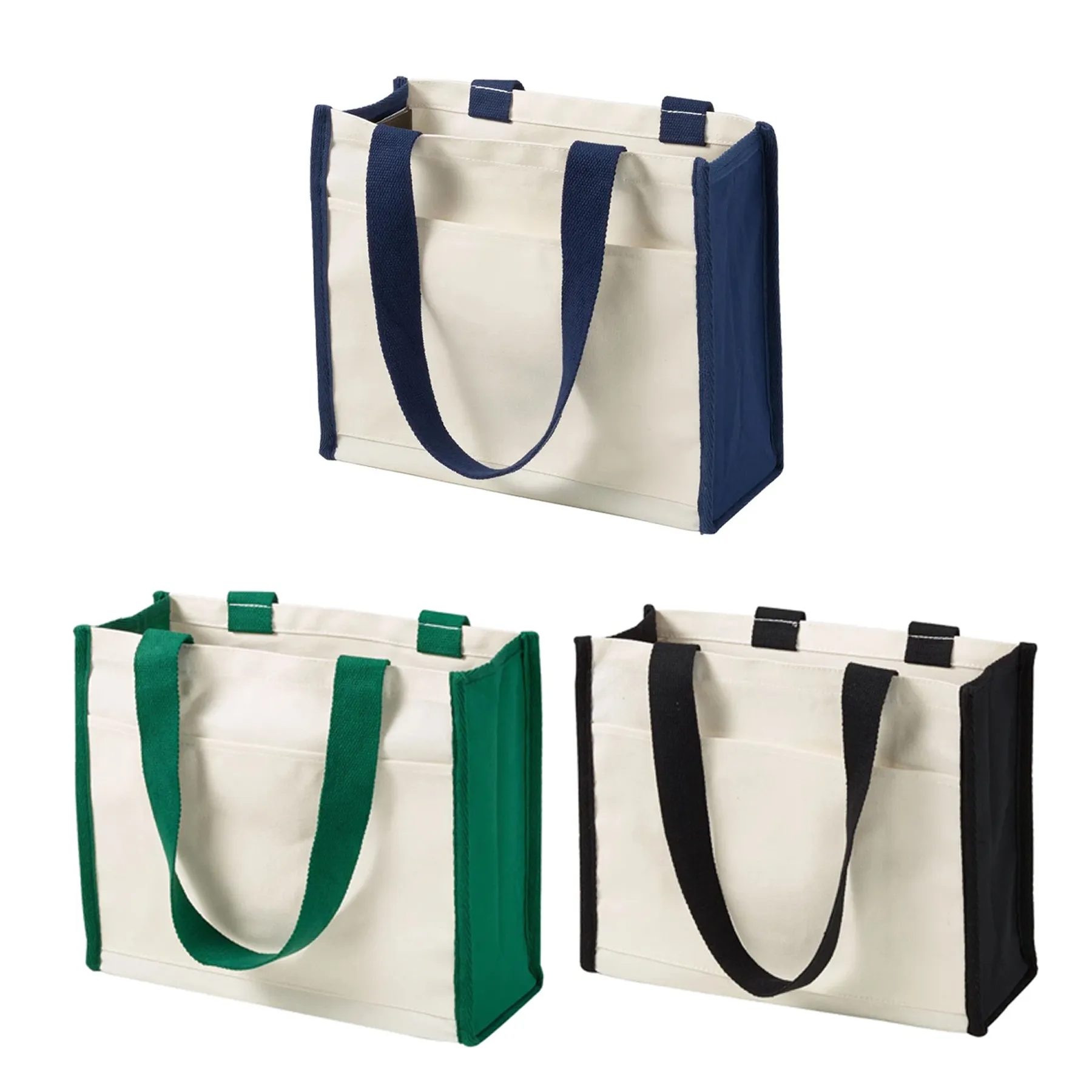 14 Oz Cotton Canvas Large Tote Bag With Front Pocket - Image 3