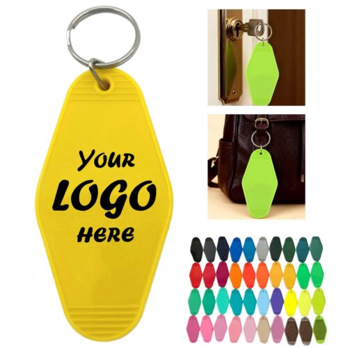 Vintage Motel Style Plastic Keychain With Split Ring