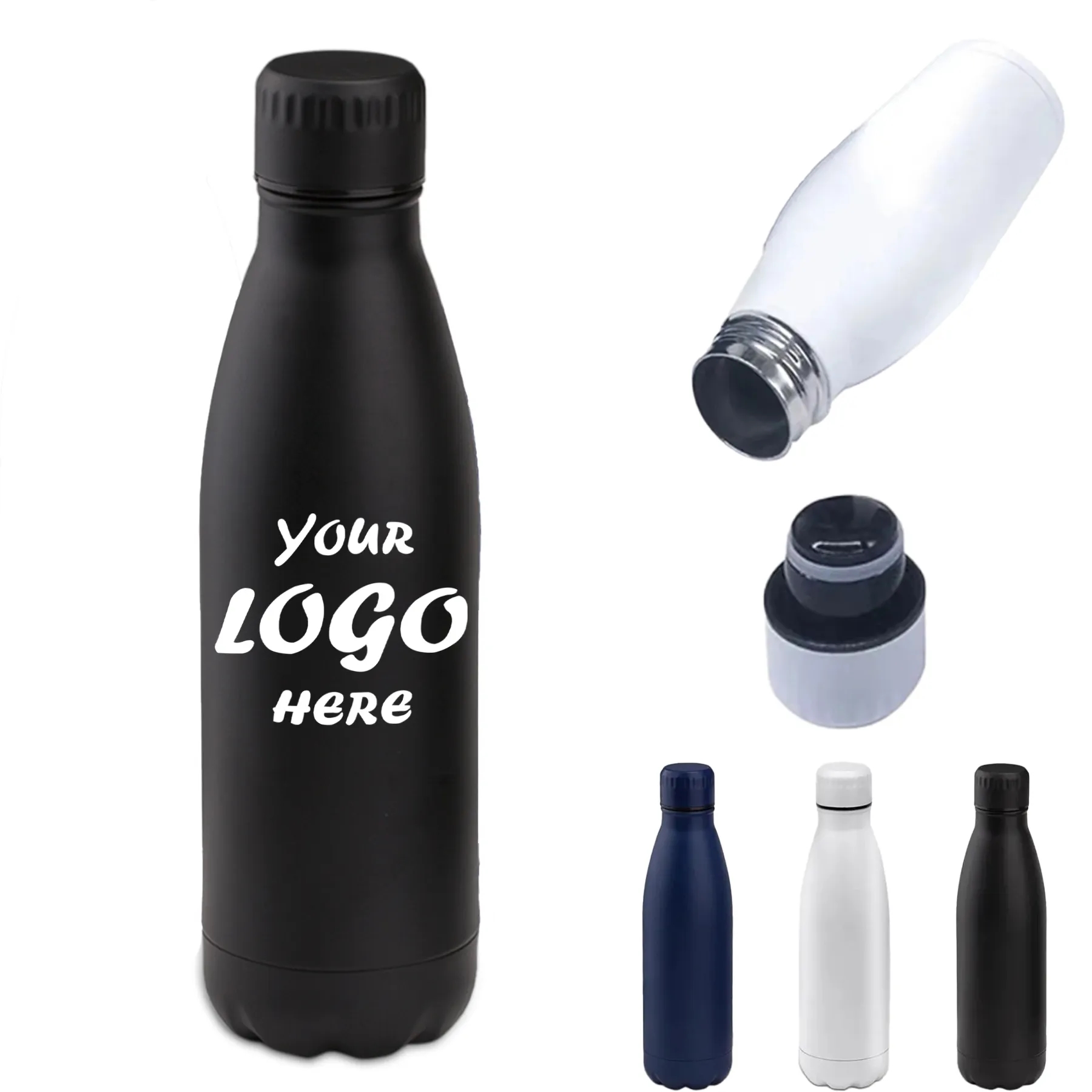 Matte 17 Oz Stainless Steel Insulated Water Bottle