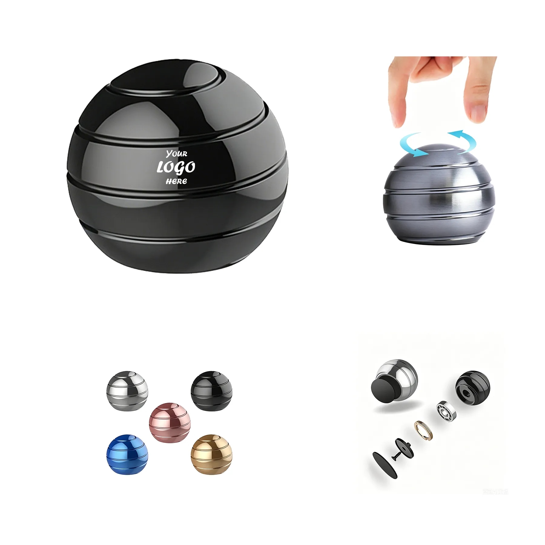 Kinetic Aluminum Desk Spinner Toy For Stress Relief