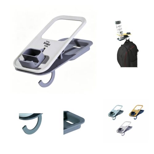 Clip-On Desk Cup Holder With Utility Hook Rack