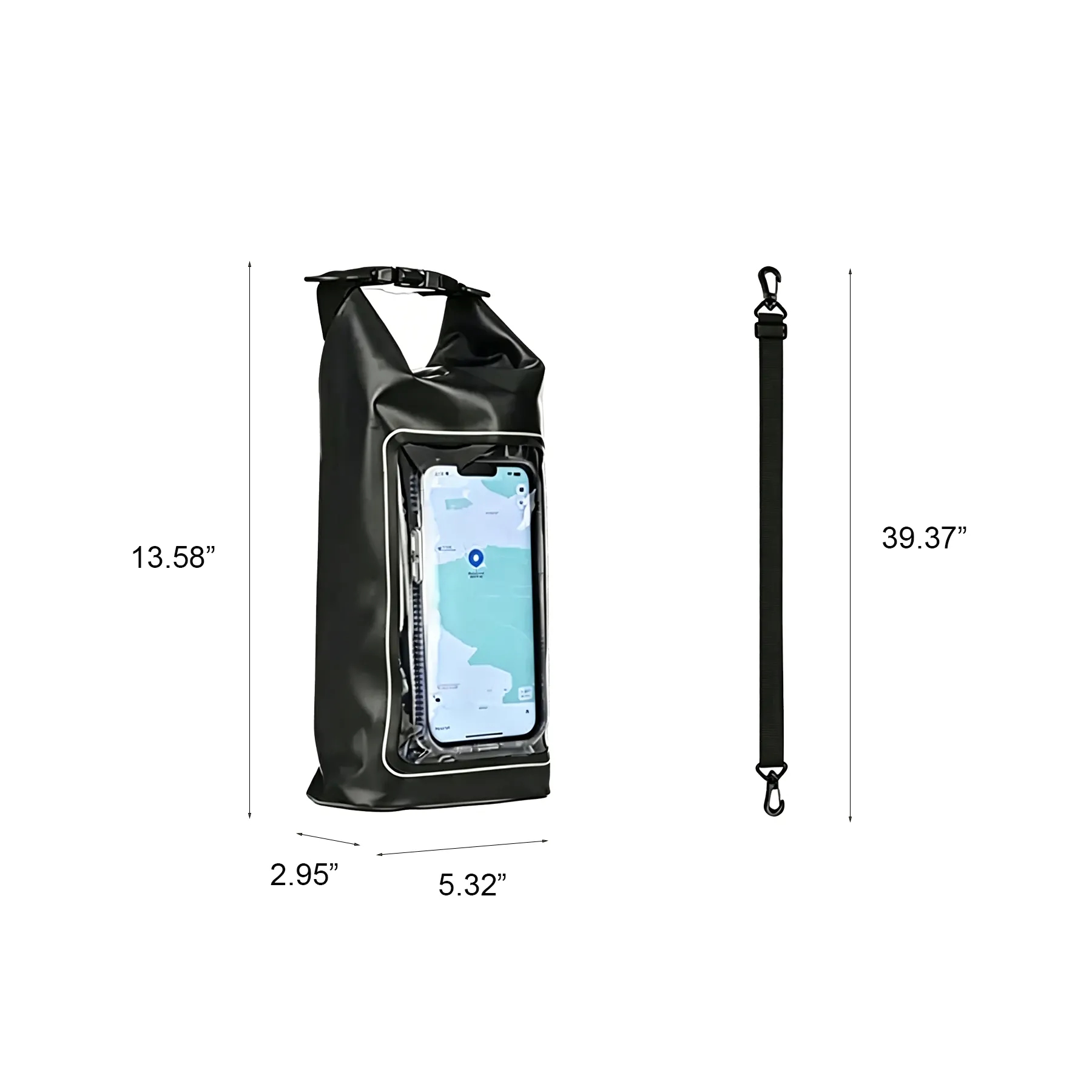 Waterproof Phone Dry Bag With Touchscreen Window Strap - Image 2