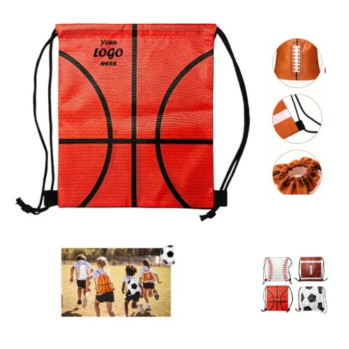 Sports Ball Drawstring Backpack Bag For Team Gear Packs