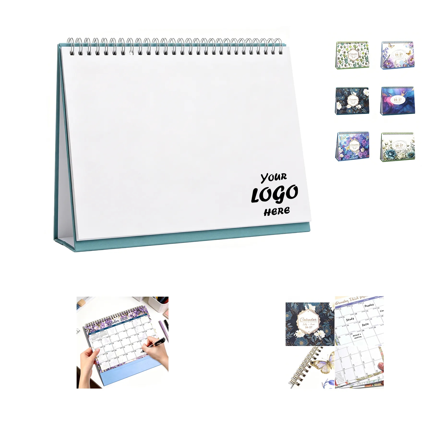 Custom Monthly Desk Calendar For Planning And Notes