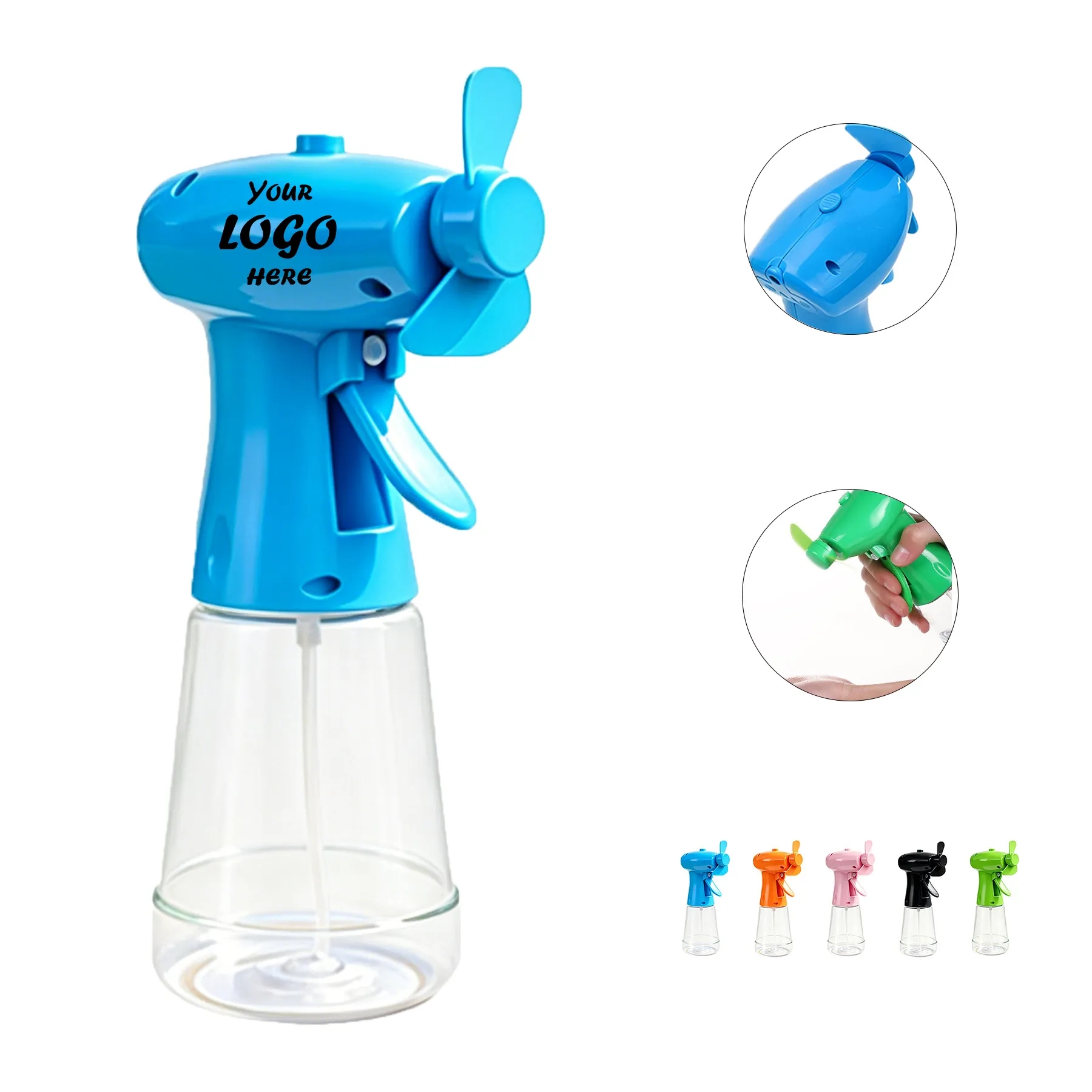 Portable Handheld Mist Fan With Water Spray Tank For Travel