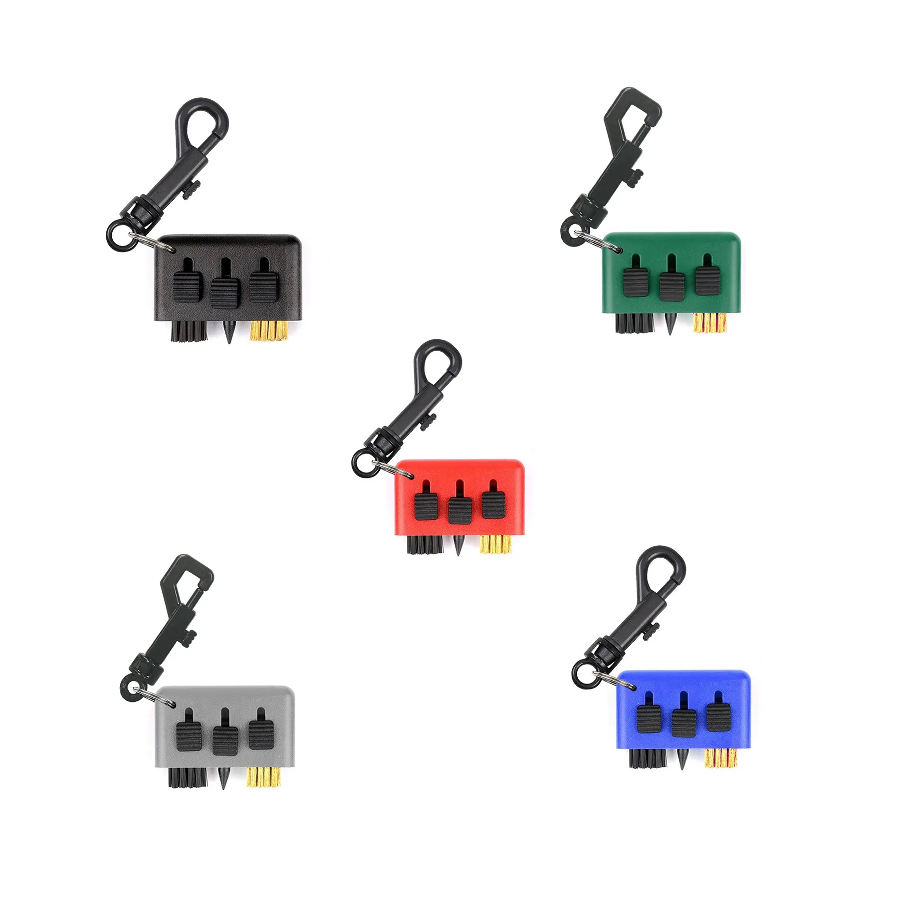 Golf Club Cleaning Brush With Keychain Clip Hook Set - Image 3
