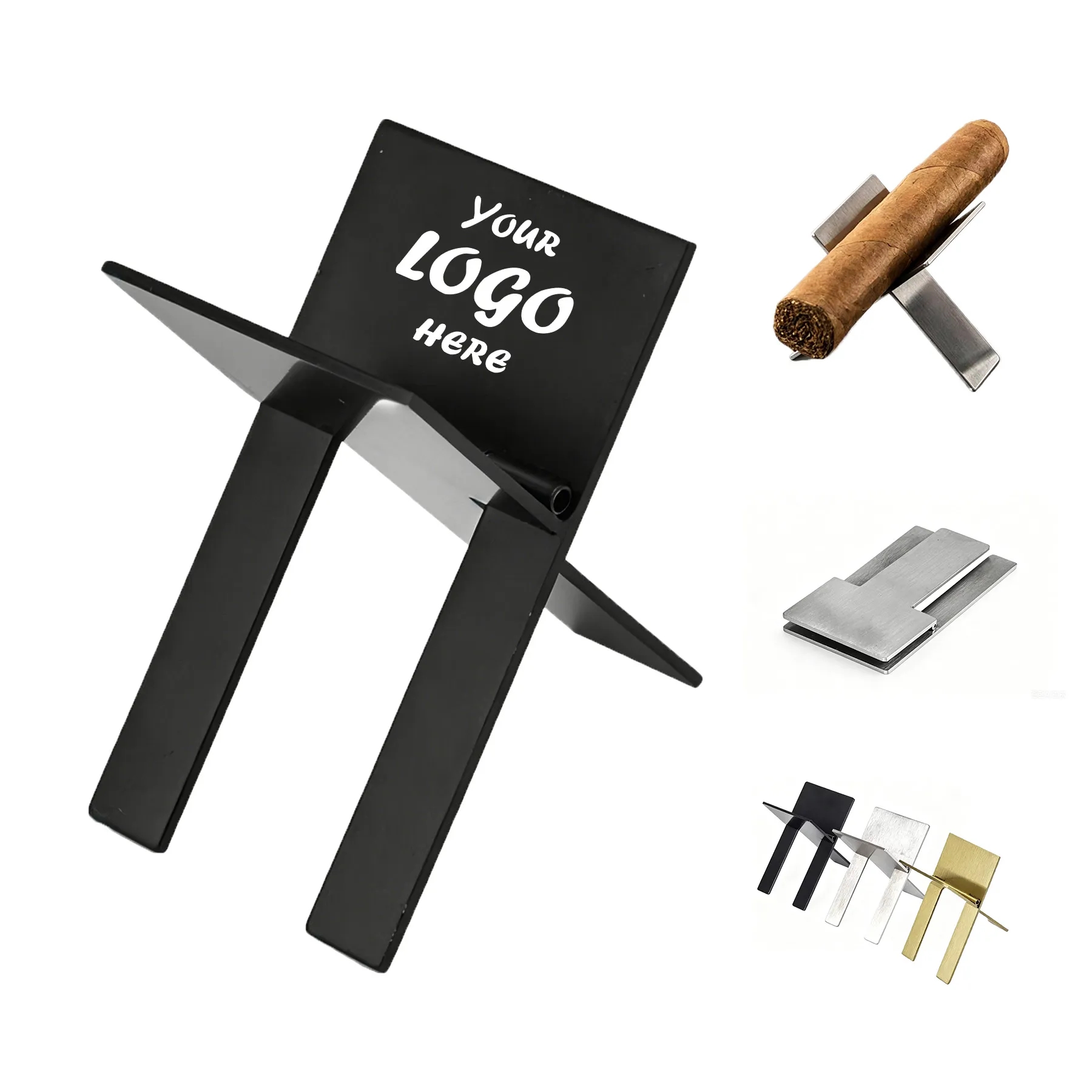 Foldable Stainless Steel Cigar Stand For Single Use