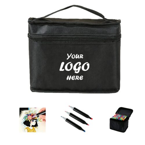 Dual-Tip Custom Color Marker Set With Carrying Case