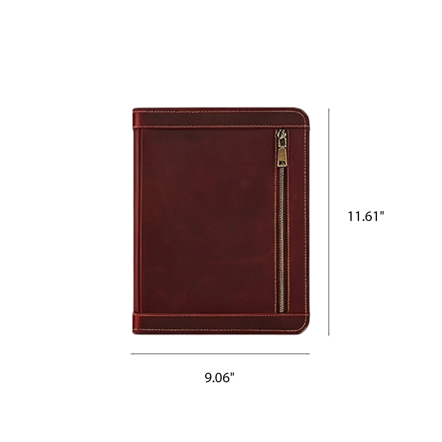 A4 Genuine Leather Padfolio Organizer With Card Pockets - Image 2