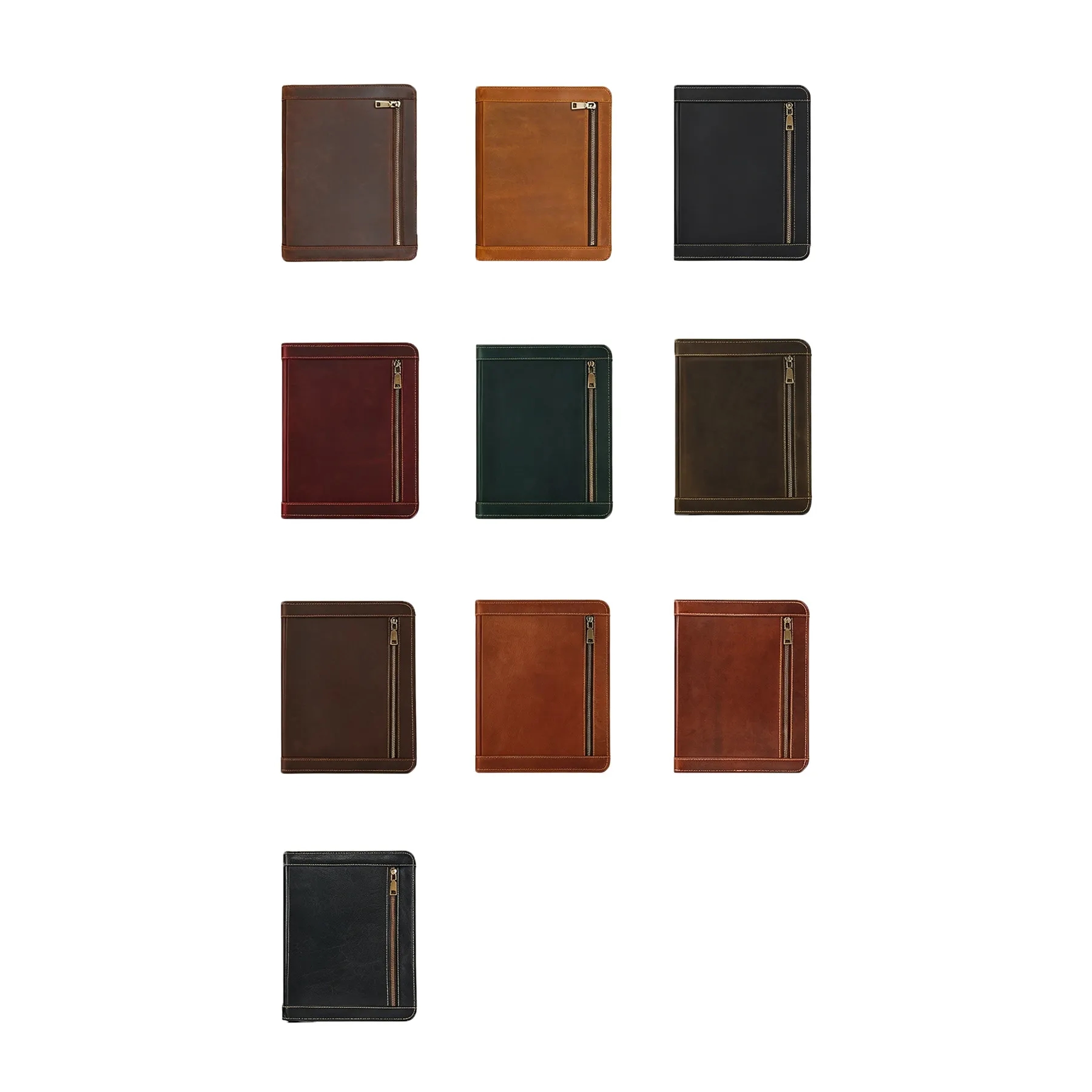 A4 Genuine Leather Padfolio Organizer With Card Pockets - Image 3
