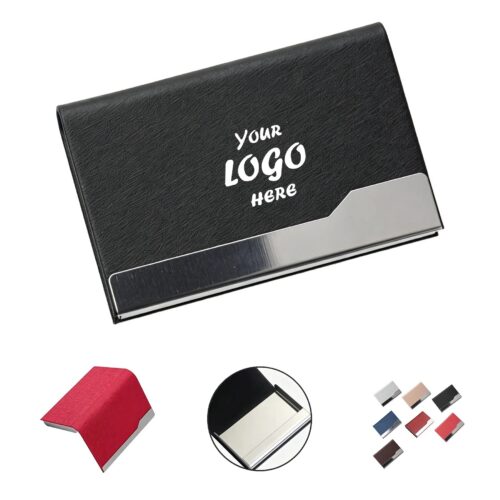 Magnetic PU Leather Business Card Case For Meetings
