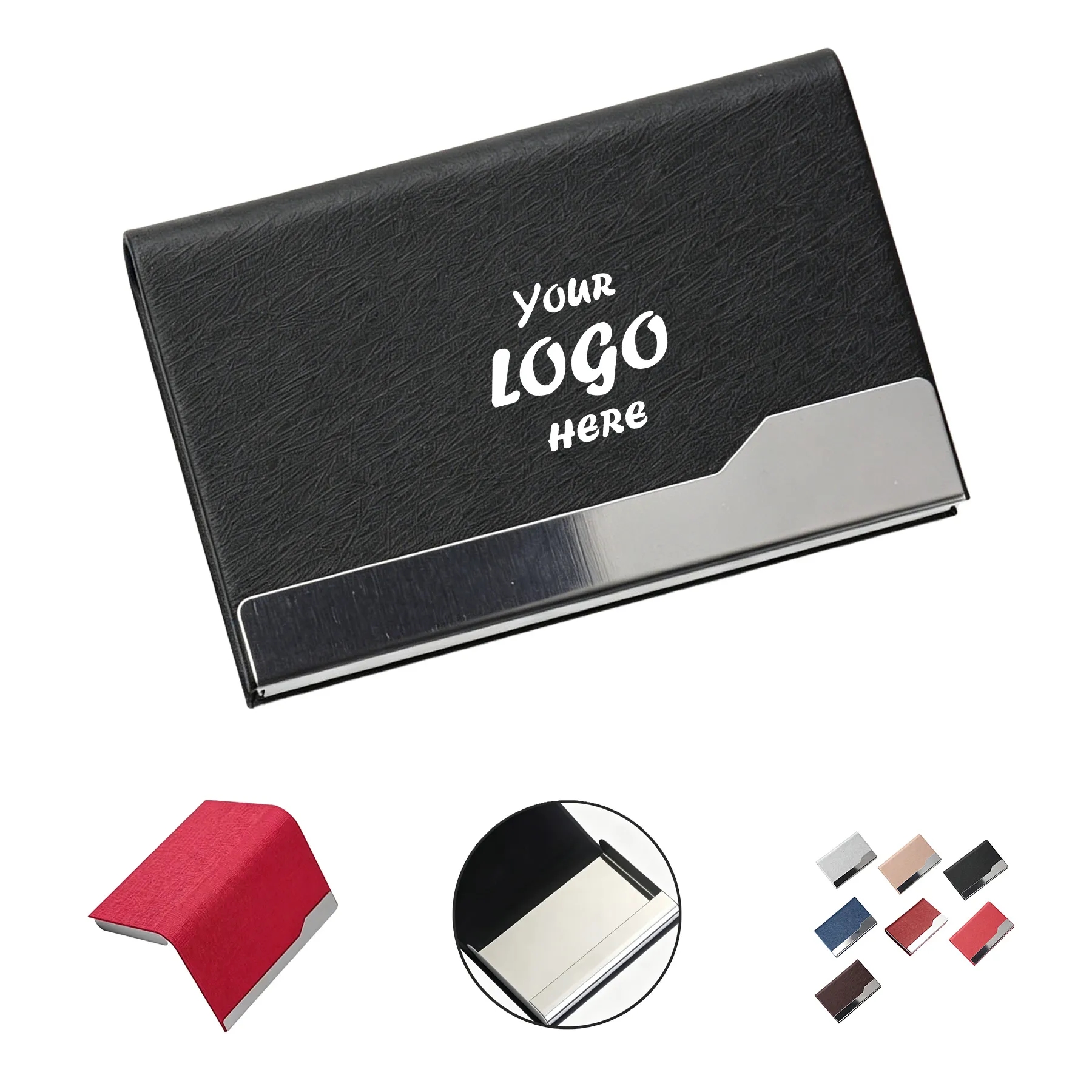 Magnetic PU Leather Business Card Case For Meetings