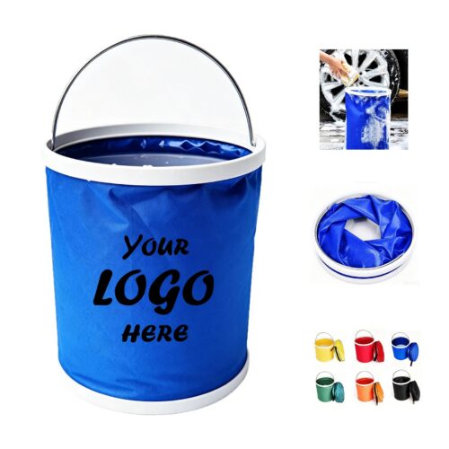 11L Folding Oxford Water Bucket With Handle For Camping