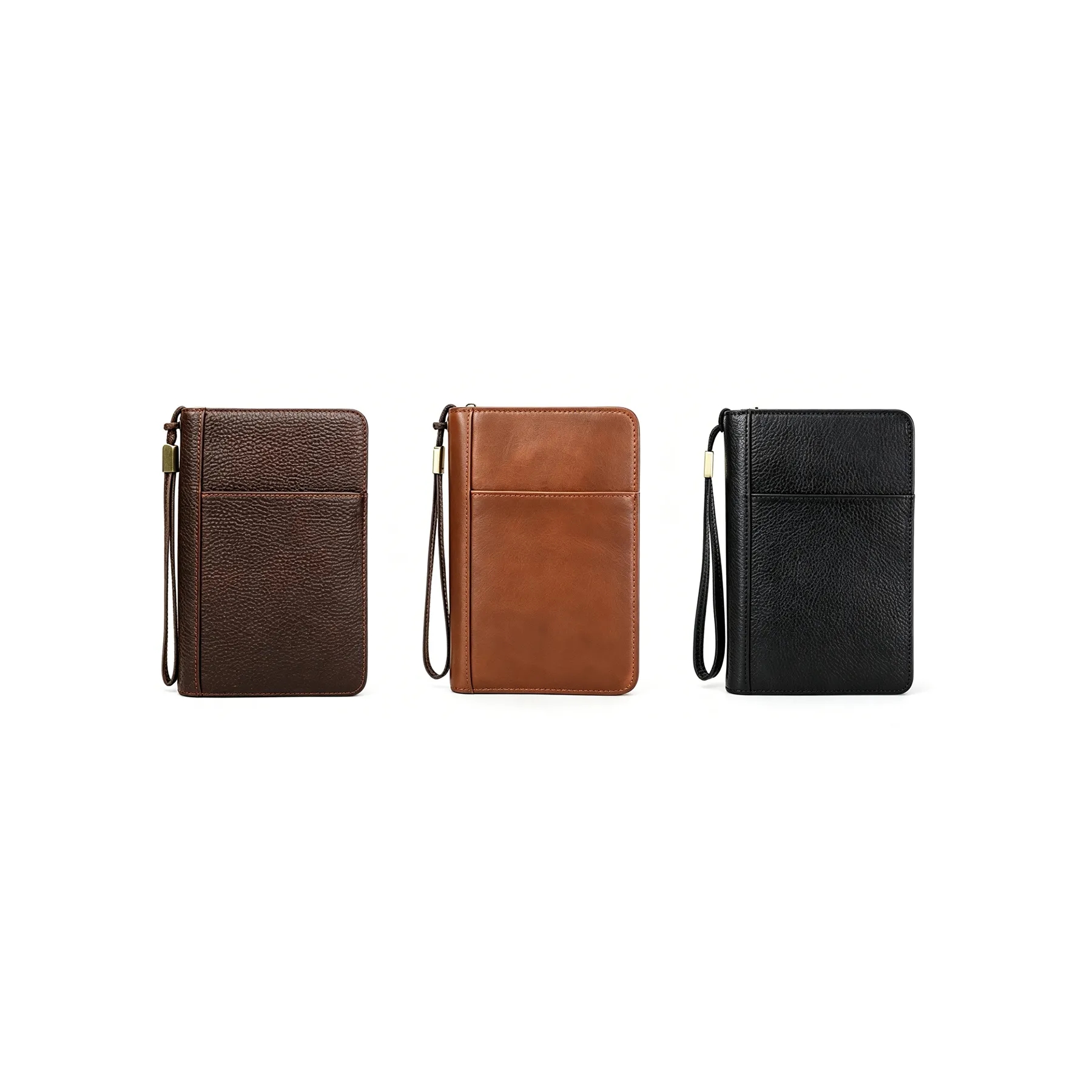 Genuine Leather Five Cigar Travel Case With Wrist Zip - Image 3