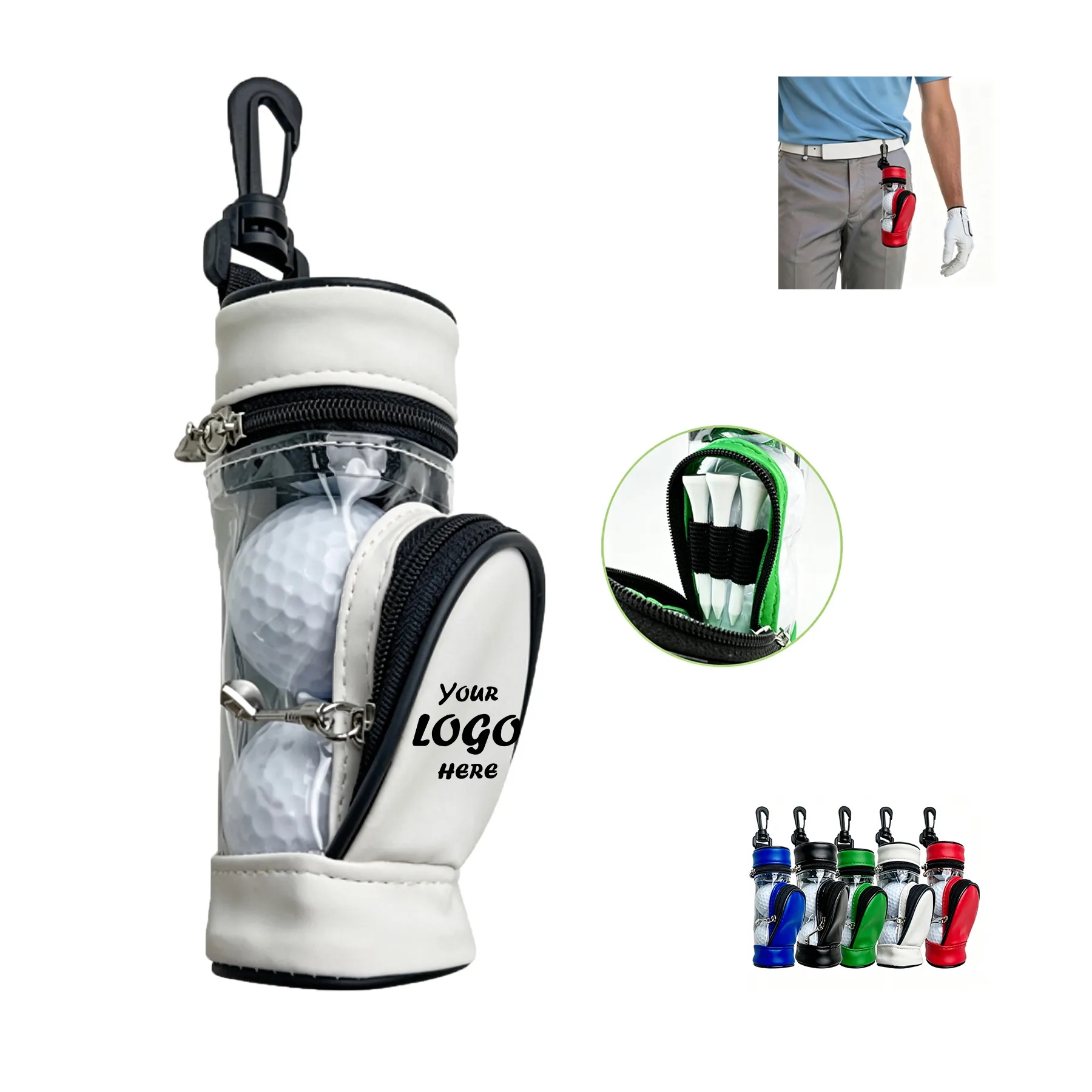 Mini Golf Bag Keychain Holder With Balls And Tees