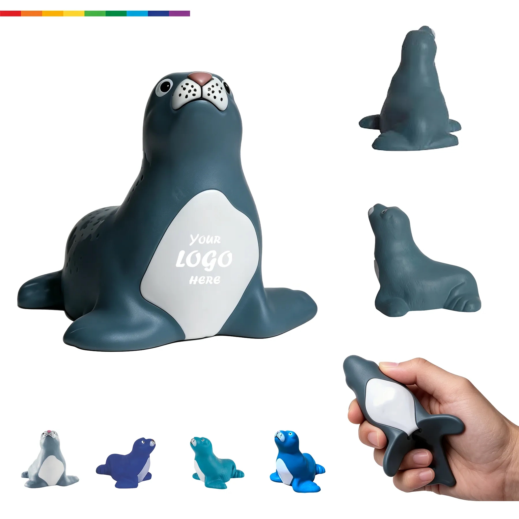 Cute Seal PU Foam Stress Reliever For Aquarium Events