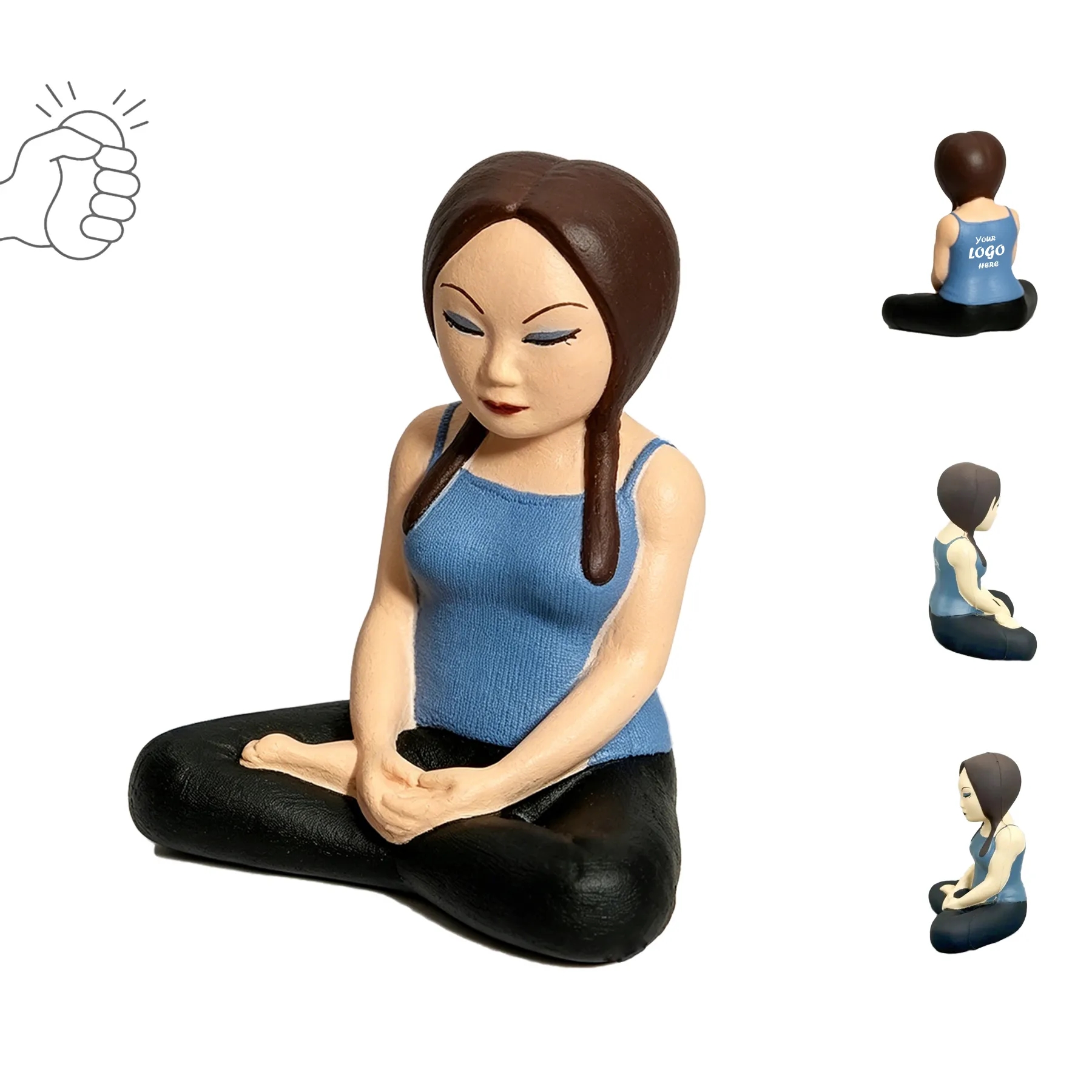 Yoga Pose PU Foam Stress Reliever For Wellness Desks