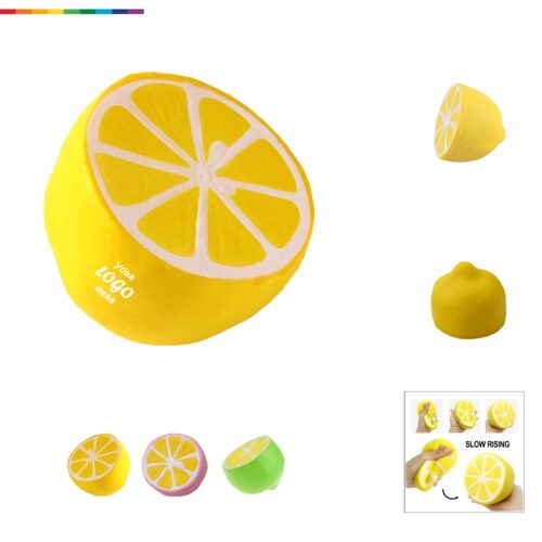 Lemon Shaped PU Foam Stress Reliever For Food Events