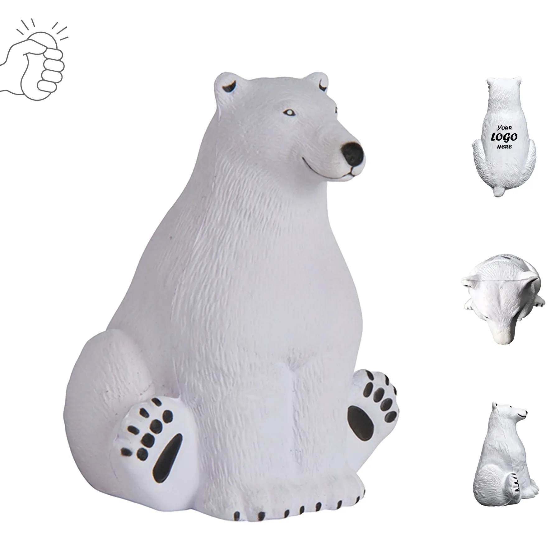 Polar Bear PU Foam Squeeze Toy For Winter Events