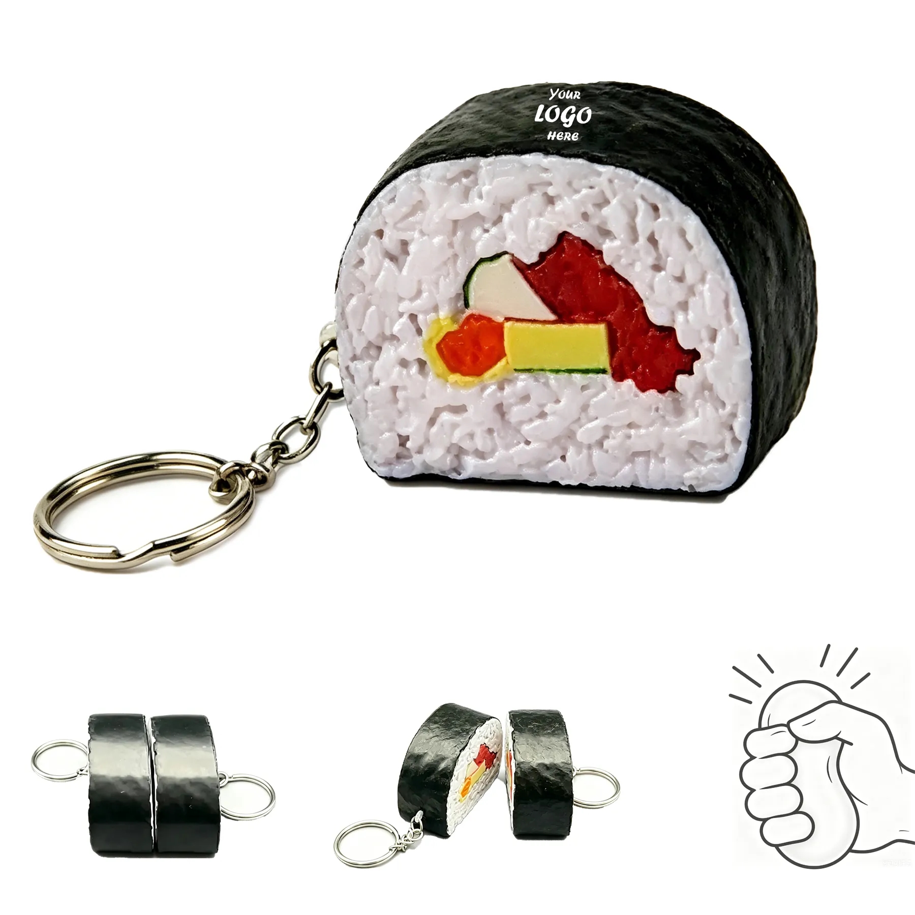 Sushi Keychain PU Foam Stress Reliever For Food Events