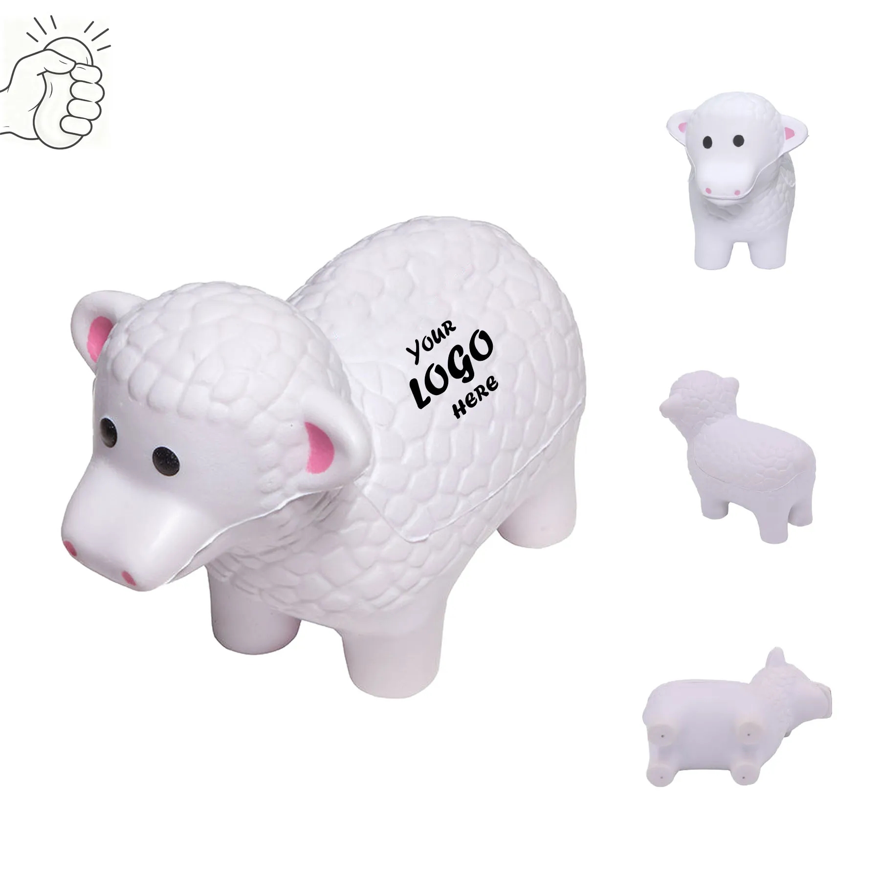 White Sheep PU Foam Stress Reliever For Farm Events
