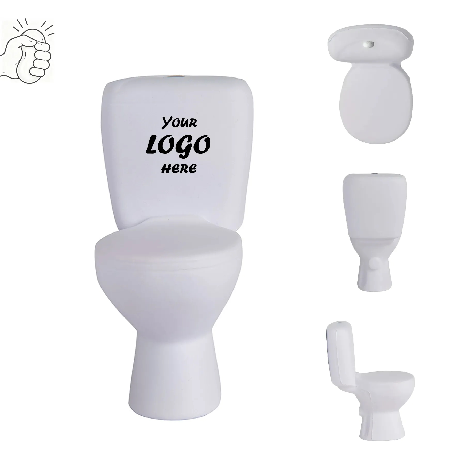 Toilet Shape PU Foam Stress Reliever For Plumber Teams